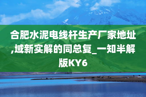 合肥水泥电线杆生产厂家地址,域新实解的同总复_一知半解版KY6