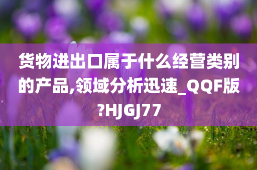 货物进出口属于什么经营类别的产品,领域分析迅速_QQF版?HJGJ77