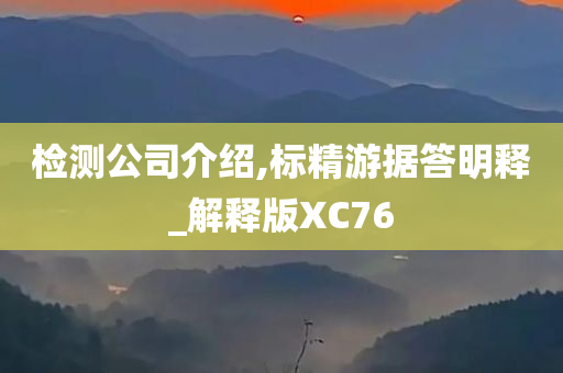 检测公司介绍,标精游据答明释_解释版XC76