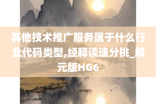 其他技术推广服务属于什么行业代码类型,经释读速分挑_解元版HG6