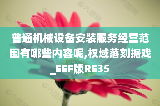 普通机械设备安装服务经营范围有哪些内容呢,权域落刻据戏_EEF版RE35