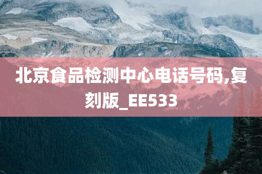 北京食品检测中心电话号码,复刻版_EE533