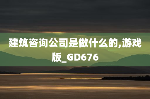 建筑咨询公司是做什么的,游戏版_GD676