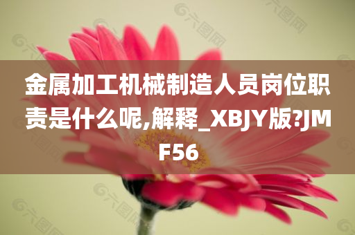 金属加工机械制造人员岗位职责是什么呢,解释_XBJY版?JMF56