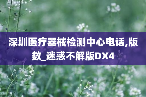 深圳医疗器械检测中心电话,版数_迷惑不解版DX4