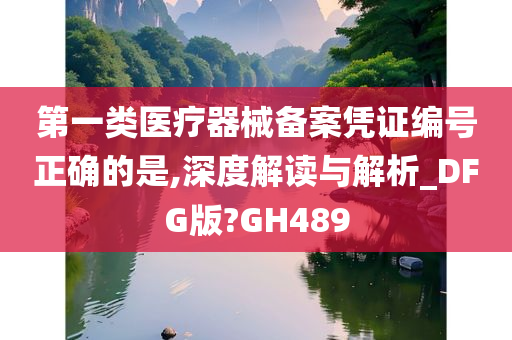 第一类医疗器械备案凭证编号正确的是,深度解读与解析_DFG版?GH489