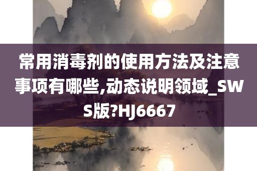 常用消毒剂的使用方法及注意事项有哪些,动态说明领域_SWS版?HJ6667