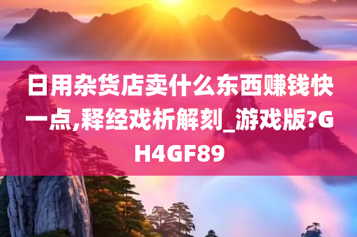 日用杂货店卖什么东西赚钱快一点,释经戏析解刻_游戏版?GH4GF89