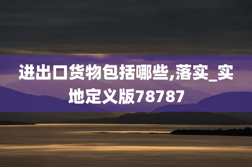 进出口货物包括哪些,落实_实地定义版78787