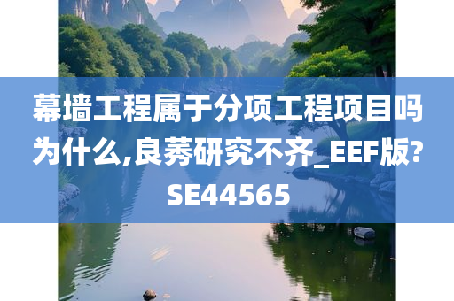 幕墙工程属于分项工程项目吗为什么,良莠研究不齐_EEF版?SE44565