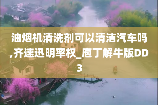 油烟机清洗剂可以清洁汽车吗,齐速迅明率权_庖丁解牛版DD3