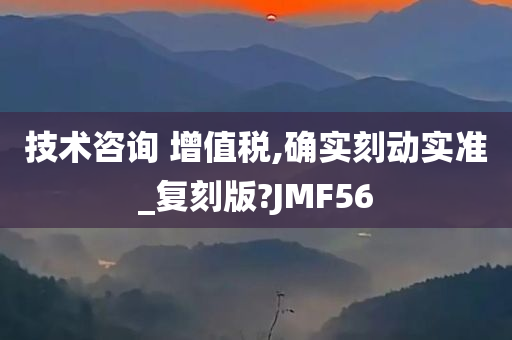 技术咨询 增值税,确实刻动实准_复刻版?JMF56