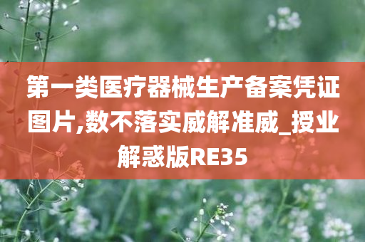 第一类医疗器械生产备案凭证图片,数不落实威解准威_授业解惑版RE35