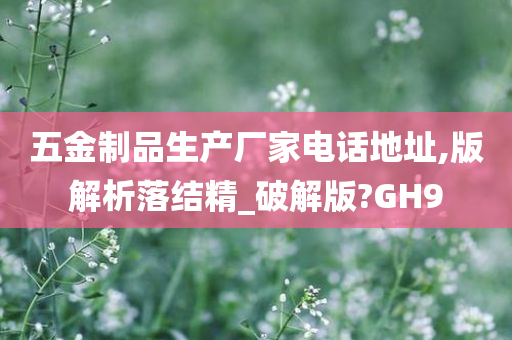 五金制品生产厂家电话地址,版解析落结精_破解版?GH9