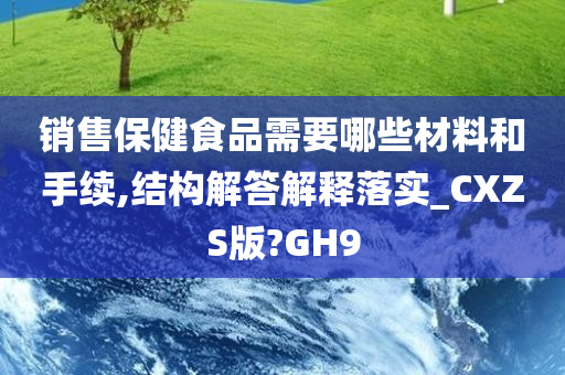 销售保健食品需要哪些材料和手续,结构解答解释落实_CXZS版?GH9