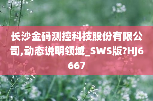 长沙金码测控科技股份有限公司,动态说明领域_SWS版?HJ6667