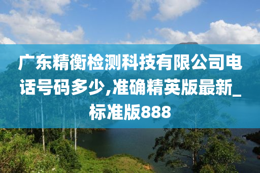 广东精衡检测科技有限公司电话号码多少,准确精英版最新_标准版888