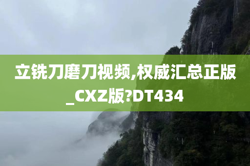 立铣刀磨刀视频,权威汇总正版_CXZ版?DT434