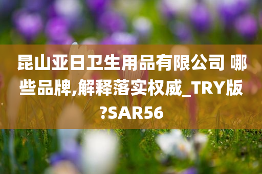 昆山亚日卫生用品有限公司 哪些品牌,解释落实权威_TRY版?SAR56