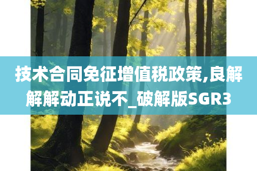 技术合同免征增值税政策,良解解解动正说不_破解版SGR3