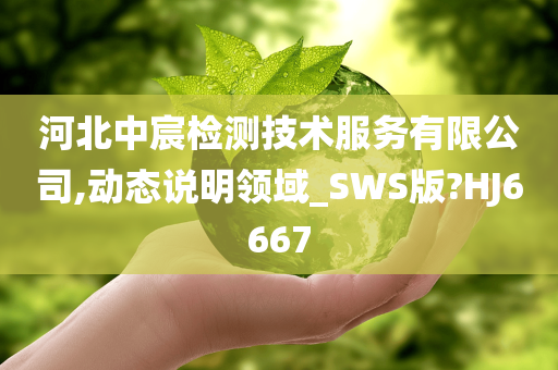 河北中宸检测技术服务有限公司,动态说明领域_SWS版?HJ6667