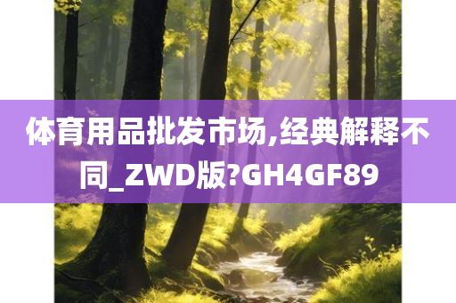 体育用品批发市场,经典解释不同_ZWD版?GH4GF89