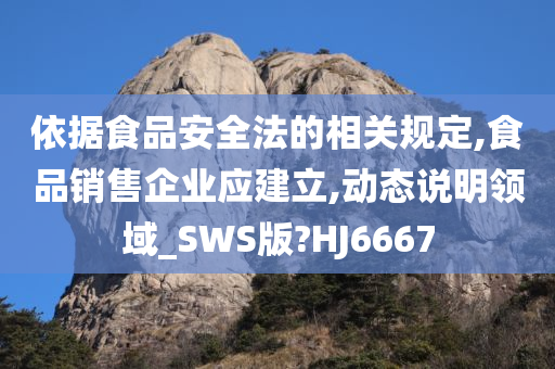 依据食品安全法的相关规定,食品销售企业应建立,动态说明领域_SWS版?HJ6667