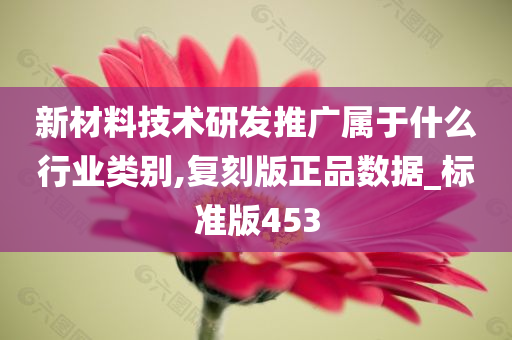 新材料技术研发推广属于什么行业类别,复刻版正品数据_标准版453