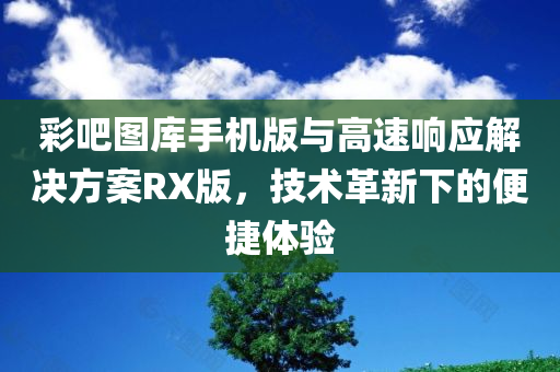 彩吧图库手机版与高速响应解决方案RX版，技术革新下的便捷体验