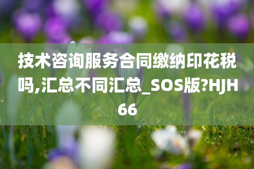 技术咨询服务合同缴纳印花税吗,汇总不同汇总_SOS版?HJH66