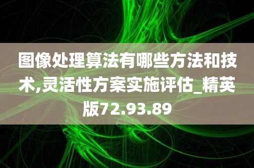 图像处理算法有哪些方法和技术,灵活性方案实施评估_精英版72.93.89