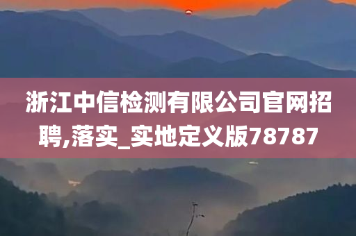 浙江中信检测有限公司官网招聘,落实_实地定义版78787