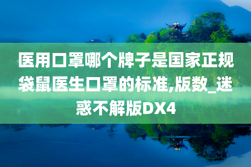 医用口罩哪个牌子是国家正规袋鼠医生口罩的标准,版数_迷惑不解版DX4