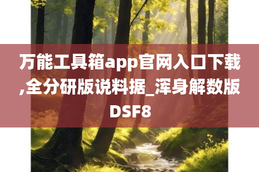 万能工具箱app官网入口下载,全分研版说料据_浑身解数版DSF8