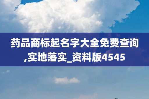 药品商标起名字大全免费查询,实地落实_资料版4545