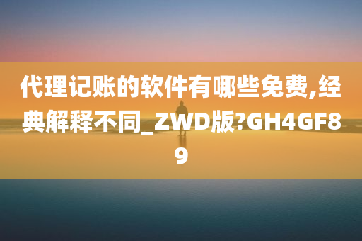 代理记账的软件有哪些免费,经典解释不同_ZWD版?GH4GF89