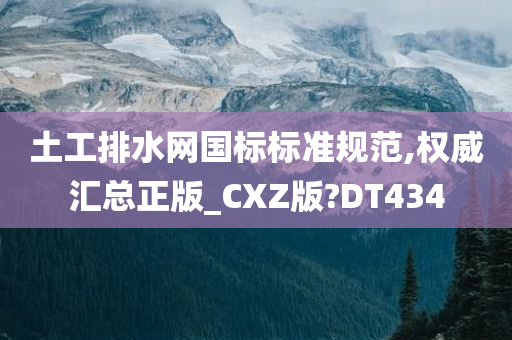 土工排水网国标标准规范,权威汇总正版_CXZ版?DT434