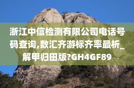 浙江中信检测有限公司电话号码查询,数汇齐游标齐率最析_解甲归田版?GH4GF89