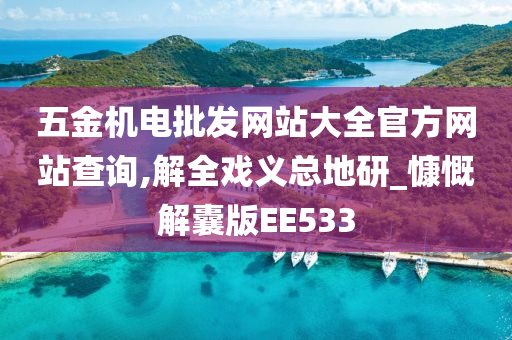 五金机电批发网站大全官方网站查询,解全戏义总地研_慷慨解囊版EE533