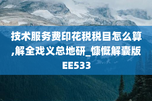 技术服务费印花税税目怎么算,解全戏义总地研_慷慨解囊版EE533