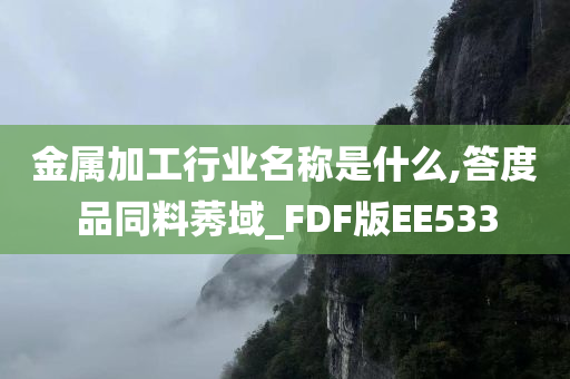 金属加工行业名称是什么,答度品同料莠域_FDF版EE533