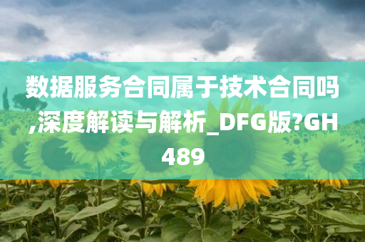 数据服务合同属于技术合同吗,深度解读与解析_DFG版?GH489