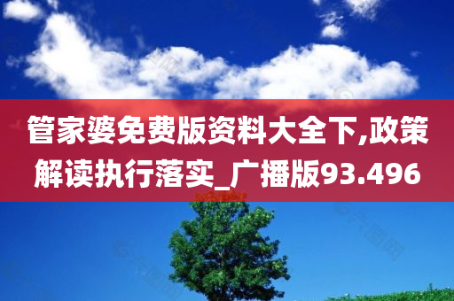 管家婆免费版资料大全下,政策解读执行落实_广播版93.496