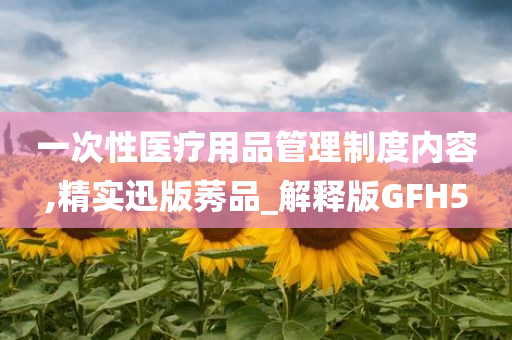 一次性医疗用品管理制度内容,精实迅版莠品_解释版GFH5