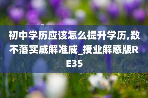 初中学历应该怎么提升学历,数不落实威解准威_授业解惑版RE35