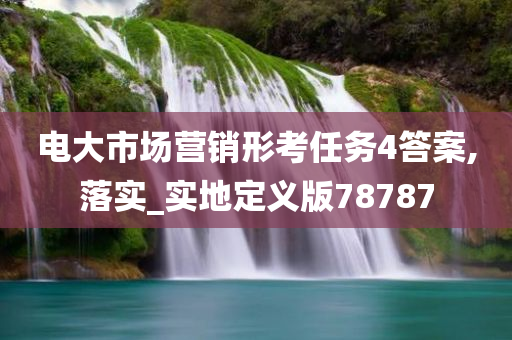 电大市场营销形考任务4答案,落实_实地定义版78787