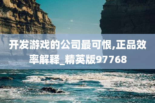 开发游戏的公司最可恨,正品效率解释_精英版97768