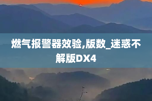 燃气报警器效验,版数_迷惑不解版DX4