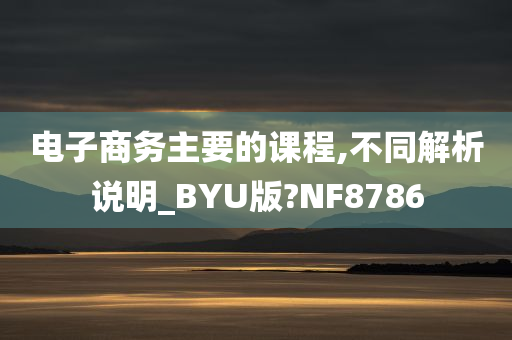 电子商务主要的课程,不同解析说明_BYU版?NF8786