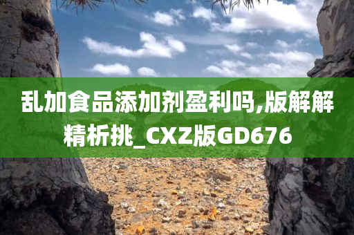 乱加食品添加剂盈利吗,版解解精析挑_CXZ版GD676